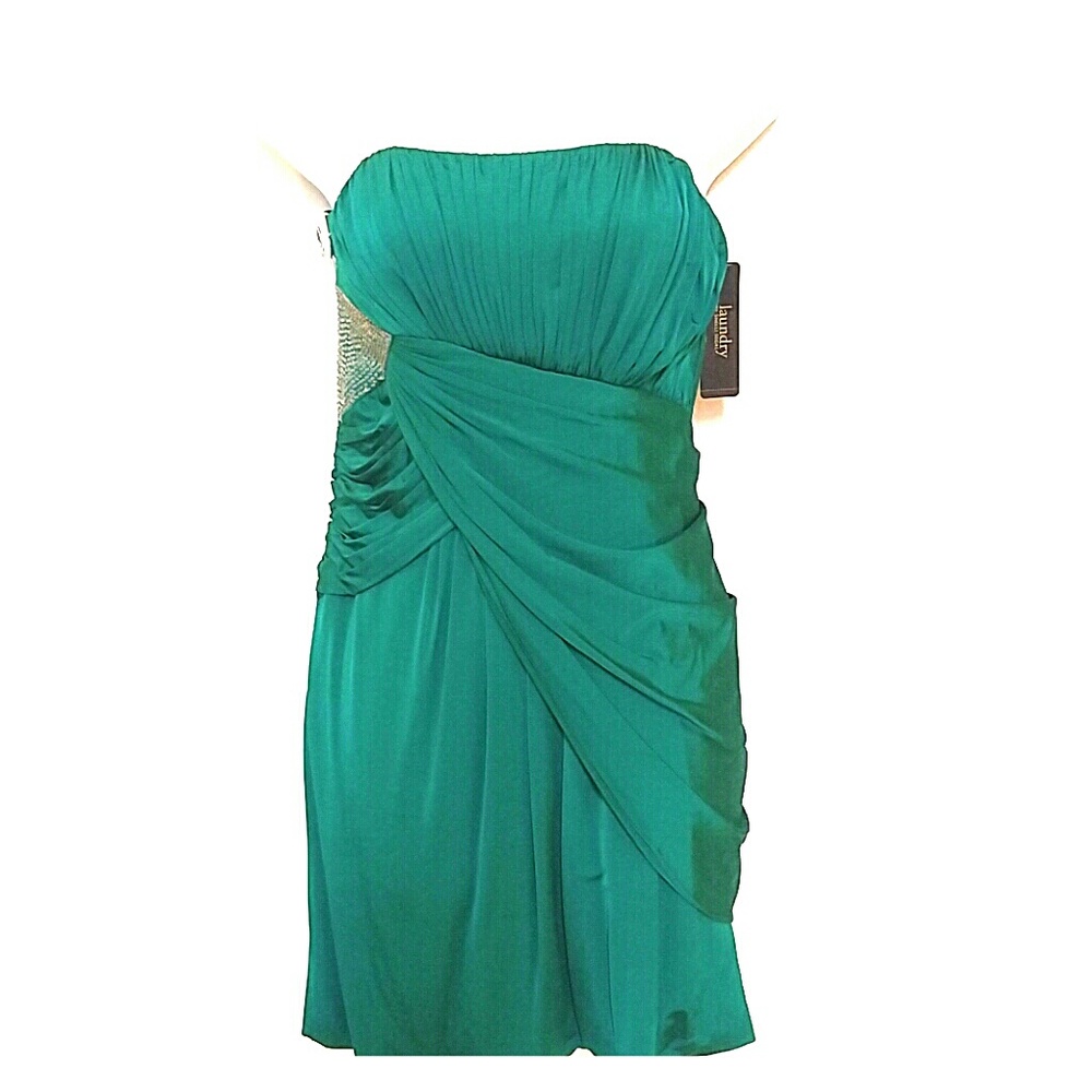 NWT Laundry by Shelli Segal green mini dress Size4